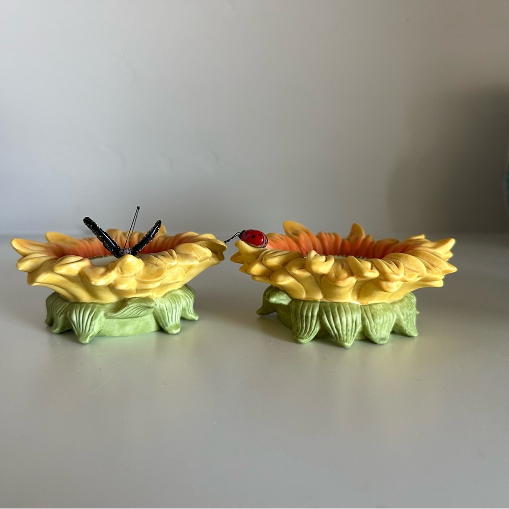 NEW PartyLite Sunflower Buddies Tea Light Candle Holders - Picture 3 of 12